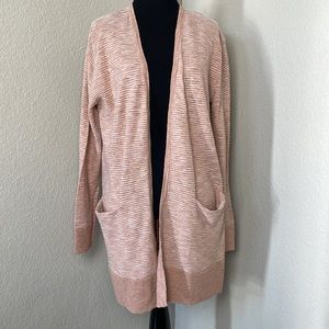 Madewell summer Rider striped open cardigan in blush XS